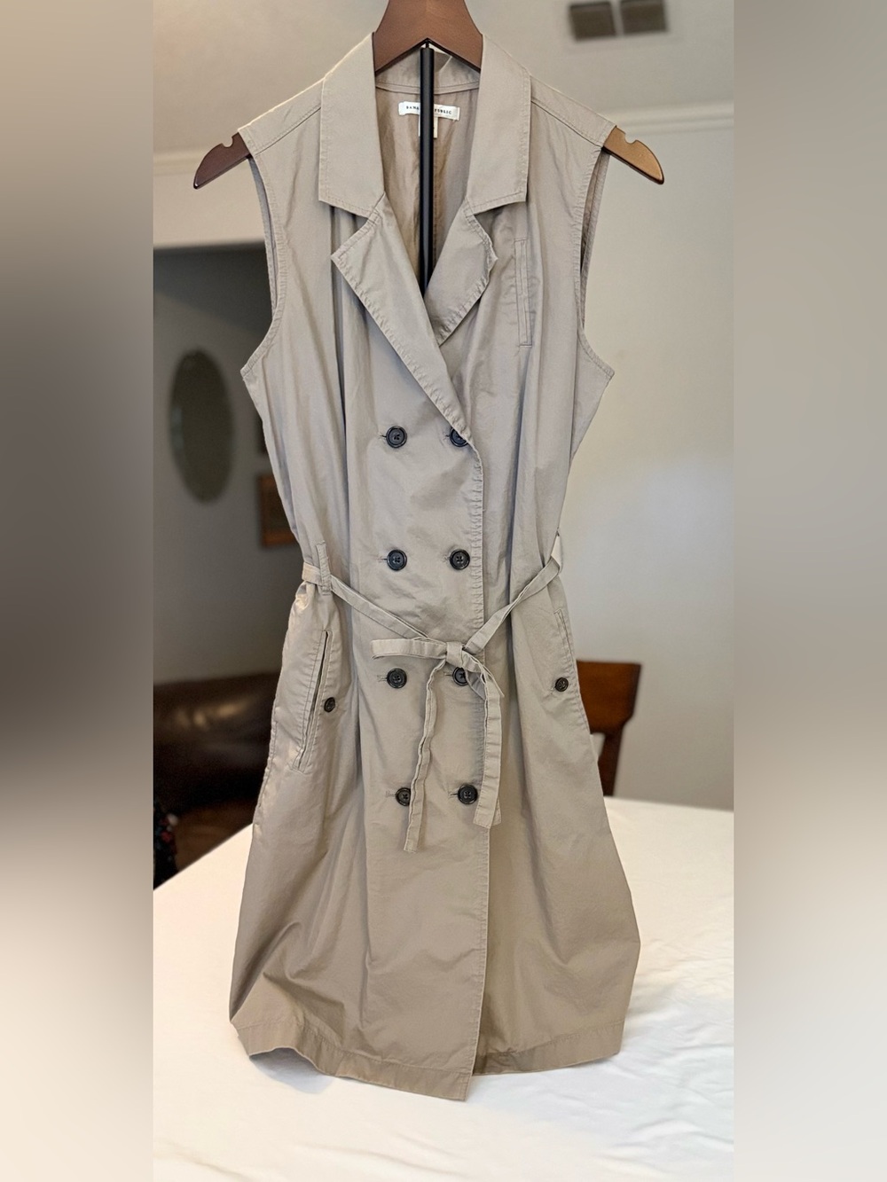 Banana Republic Y2Y Safari Khaki Sleeveless Trench Dress Size 12 (MM16)